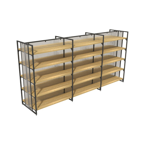 GUHUI-3-Bay-Double-Sided-Retail-Gondola-Shelving-Unit-with-Wood-Shelves-Black-Metal-Frame-302cm_1