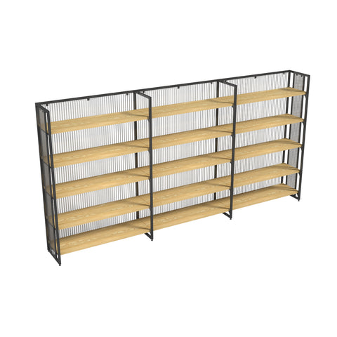 GUHUI-3-Bay-Modular-Retail-Wall-Display-Shelving-Unit-with-Wood-Shelves-Black-Frame-302cm_1