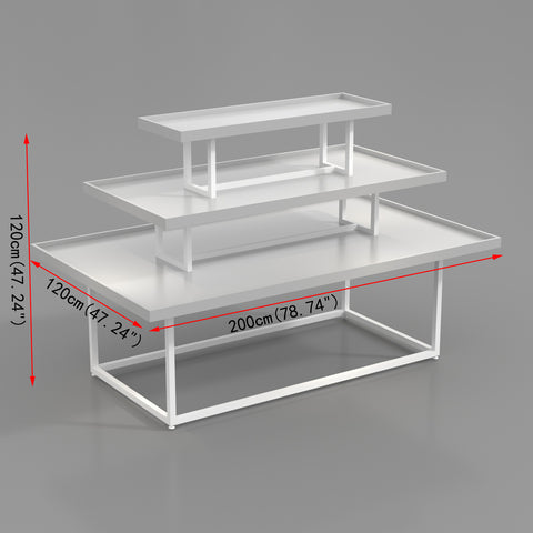 GUHUI-3-Tier-Retail-Display-Table-with-Wood-Shelves-Matte-White-Metal-Frame_1