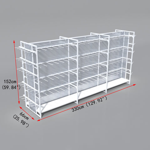 GUHUI-3.3m-Double-Sided-Retail-Gondola-Shelving-with-Wood-Base-Hook-Display-White_2