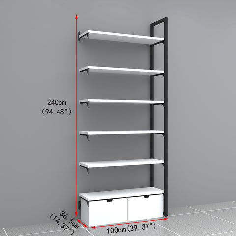 GUHUI-Black-Frame-Wall-Shelving-with-White-Shelves-and-Drawers-503cm_2