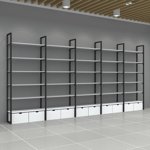 GUHUI-Black-Frame-Wall-Shelving-with-White-Shelves-and-Drawers-503cm_3