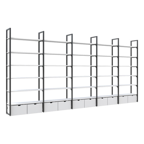 GUHUI-Black-Frame-Wall-Shelving-with-White-Shelves-and-Drawers-503cm_4