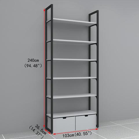 GUHUI-Black-Metal-Wall-Display-Shelf-with-Gray-Shelves-and-Drawer-Storage-503cm_1