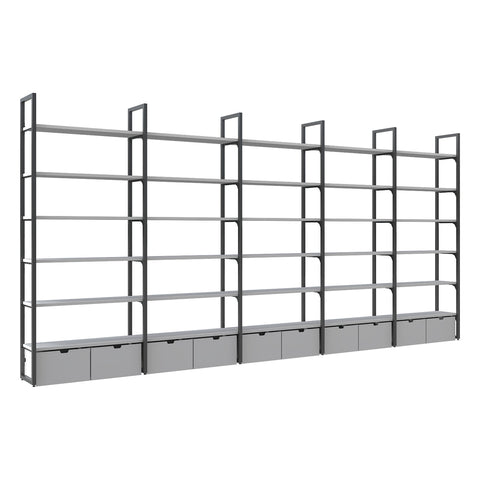GUHUI-Black-Metal-Wall-Display-Shelf-with-Gray-Shelves-and-Drawer-Storage-503cm_4