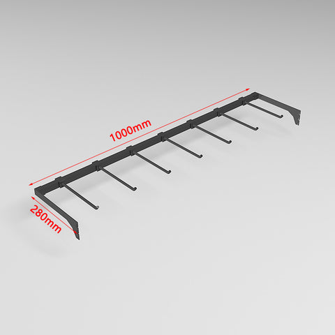 GUHUI-Black-Rectangular-Tube-Garment-Display-Arm-for-Gondola-Shelving