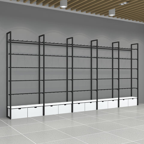GUHUI-Black-Retail-Wall-Display-Rack-with-Hooks-Base-Drawers-Modular-Merchandising-System-503cm_3