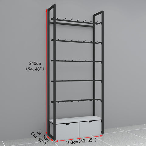 GUHUI-Black-Retail-Wall-Hook-Display-Rack-with-Storage-Drawers-503cm_1