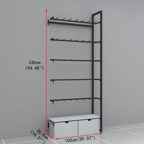 GUHUI-Black-Retail-Wall-Hook-Display-Rack-with-Storage-Drawers-503cm_2