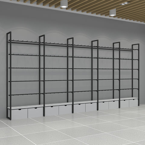 GUHUI-Black-Retail-Wall-Hook-Display-Rack-with-Storage-Drawers-503cm_3