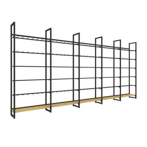GUHUI-Black-Retail-Wall-Hook-Rack-with-Wood-Grain-Base-Shelf-503cm_4