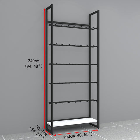 GUHUI-Black-Wall-Gondola-Shelving-with-Hook-Display-White-Shelves-503cm_1