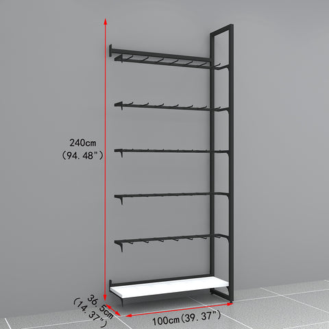 GUHUI-Black-Wall-Gondola-Shelving-with-Hook-Display-White-Shelves-503cm_2