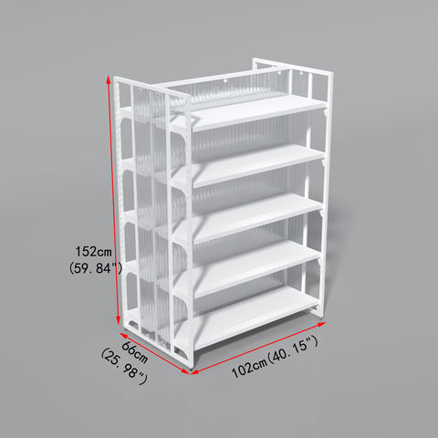GUHUI-Double-Sided-Gondola-Display-Shelving-Unit-with-Adjustable-Tiers-White_2