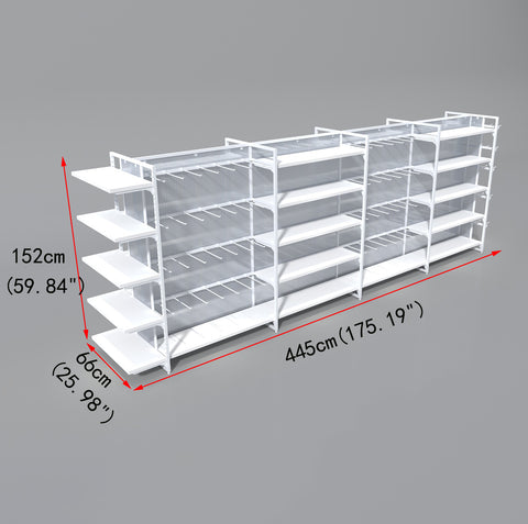 GUHUI-Double-Sided-Gondola-Display-Shelving-with-Hooks-Endcaps-White-445cm_3