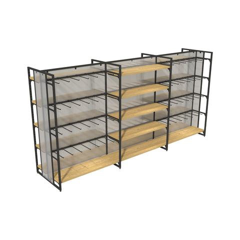 GUHUI-Double-Sided-Gondola-Island-Merchandiser-with-Shelves-Black-Hooks-302cm_2