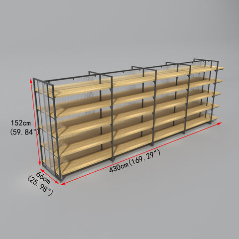 GUHUI-Double-Sided-Gondola-Retail-Shelving-with-Multi-Tier-Wooden-Shelves-430cm_2