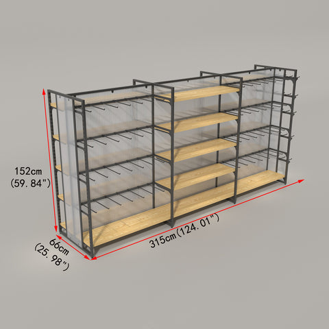 GUHUI-Double-Sided-Gondola-Shelving-with-Black-Hooks-End-Panels-315cm_3