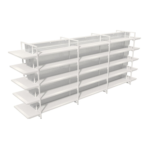 GUHUI-Double-Sided-Gondola-Shelving-with-End-Cap-Display-Shelves-White-360cm_1