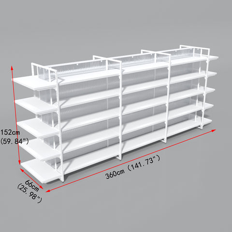GUHUI-Double-Sided-Gondola-Shelving-with-End-Cap-Display-Shelves-White-360cm_2