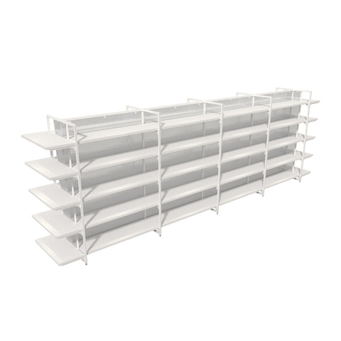GUHUI-Double-Sided-Gondola-Shelving-with-End-Cap-Display-White-460cm_1