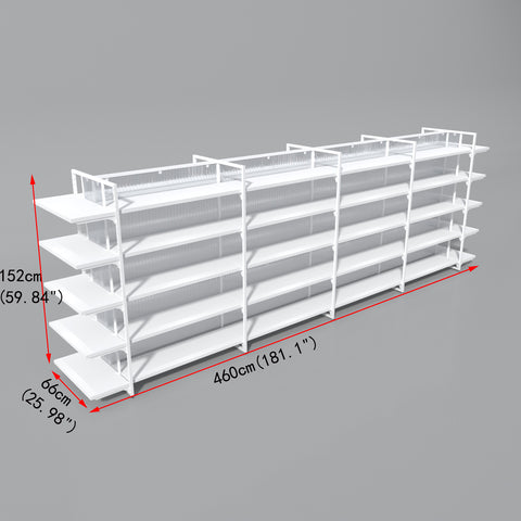 GUHUI-Double-Sided-Gondola-Shelving-with-End-Cap-Display-White-460cm_2