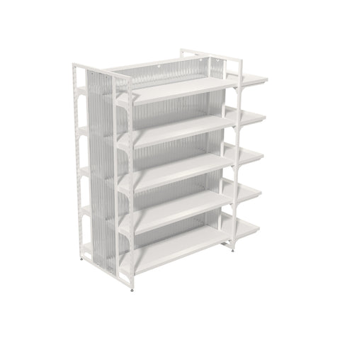 GUHUI-Double-Sided-Gondola-Shelving-with-Endcap-Display-White-130cm_1