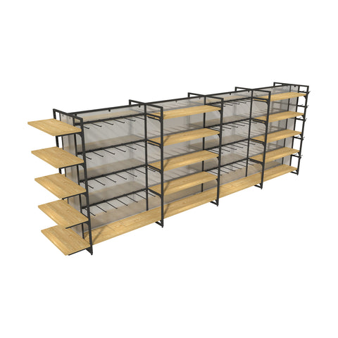 GUHUI-Double-Sided-Gondola-Shelving-with-Hook-Wood-Shelf-Combination-445cm_2