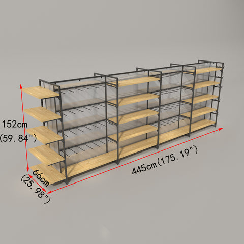 GUHUI-Double-Sided-Gondola-Shelving-with-Hook-Wood-Shelf-Combination-445cm_3