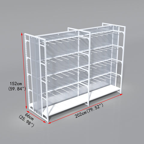 GUHUI-Double-Sided-Island-Gondola-Display-Rack-2020mm-with-Square-Tube-Hooks-4-Tier-Retail-Shelving_2