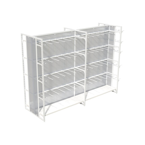 GUHUI-Double-Sided-Island-Gondola-Display-Rack-2150mm-with-Square-Tube-Hooks-White_1