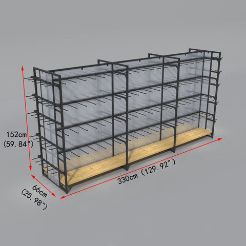 GUHUI-Double-Sided-Retail-Gondola-Hook-Display-Rack-Black-Metal-330cm_2