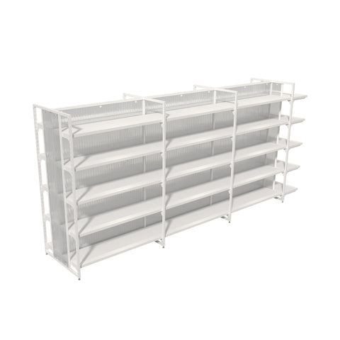 GUHUI-Double-Sided-Retail-Gondola-Shelving-Unit-with-5-Tier-Display-Shelves-White-330cm_1