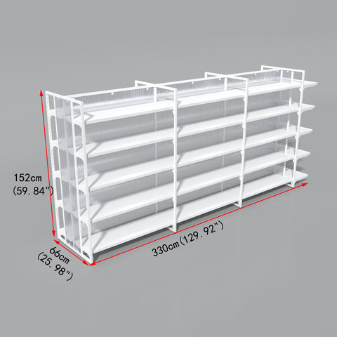 GUHUI-Double-Sided-Retail-Gondola-Shelving-Unit-with-5-Tier-Display-Shelves-White-330cm_2