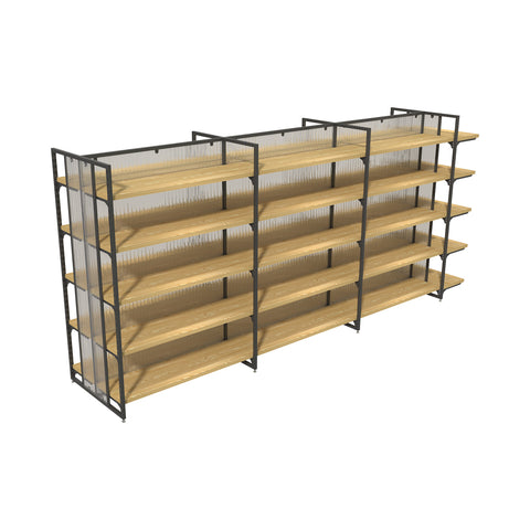 GUHUI-Double-Sided-Retail-Gondola-Shelving-Unit-with-Wood-Shelves-Black-Frame-330cm_1