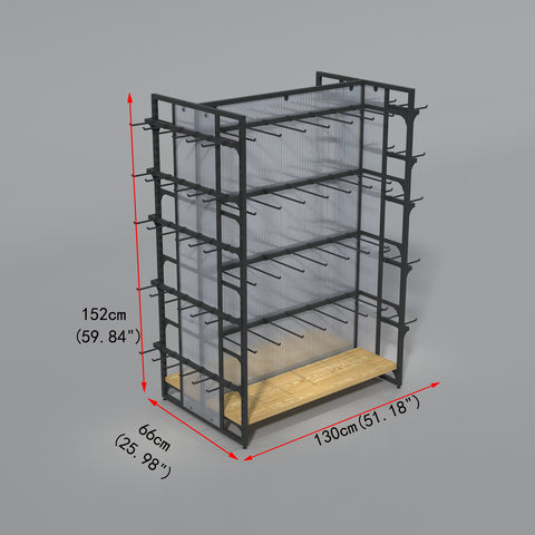 GUHUI-Double-Sided-Retail-Island-Gondola-Display-Rack-with-Hooks-Endcap-Panels-130cm_2