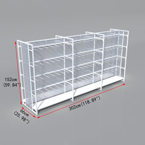 GUHUI-Extra-Large-Double-Sided-Island-Gondola-Display-Rack-3020mm-with-Square-Tube-Hooks_2