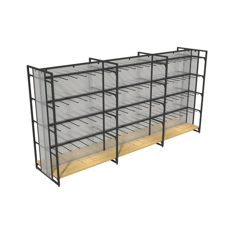 GUHUI-Extra-Long-Double-Sided-Gondola-Rack-with-Square-Tube-Hooks-End-Panels-302cm-Retail-Island-Display_1