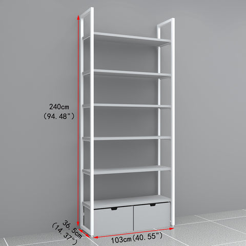 GUHUI-Modular-Retail-Wall-Shelving-Display-with-Drawers-White-Frame-Gray-Shelves-503cm_1