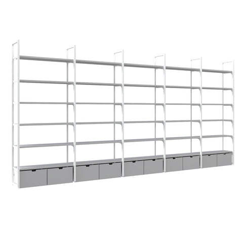 GUHUI-Modular-Retail-Wall-Shelving-Display-with-Drawers-White-Frame-Gray-Shelves-503cm_4
