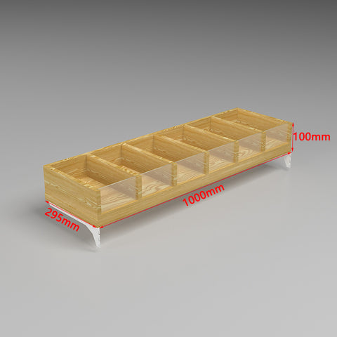 GUHUI-Natural-Wood-6-Compartment-Display-Tray-for-Gondola-Wall-Shelving