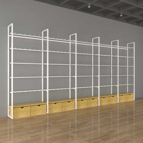 GUHUI-Retail-Wall-Hook-Display-Shelving-with-Wood-Grain-Drawers-503cm_3