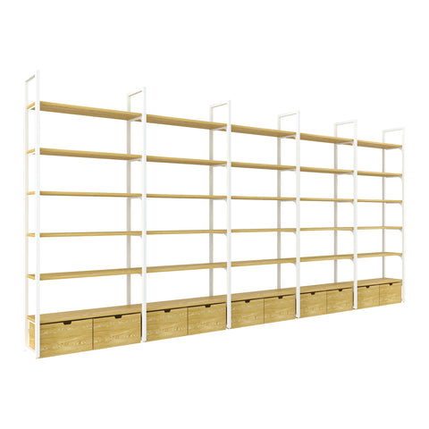 GUHUI-Retail-Wall-Hook-Display-Shelving-with-Wood-Grain-Drawers-503cm_4