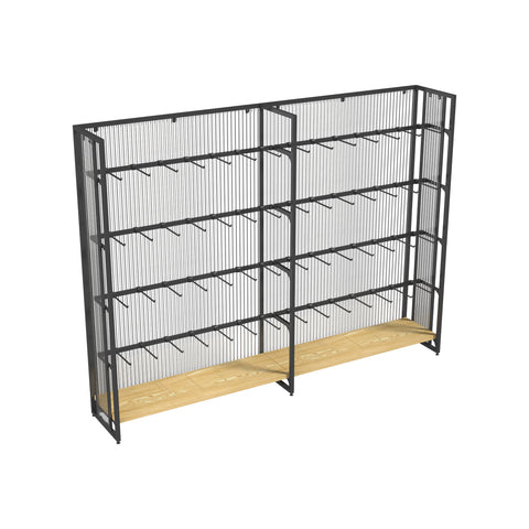 GUHUI-Single-Sided-2-Bay-Square-Tube-Hook-Display-Rack-Black-Frame-202cm_1