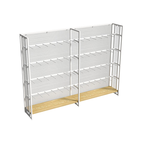 GUHUI-Single-Sided-2-Bay-Square-Tube-Hook-Display-Rack-White-Frame-202cm_1