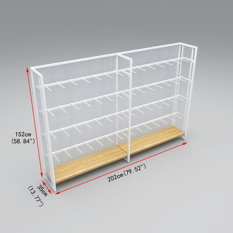 GUHUI-Single-Sided-2-Bay-Square-Tube-Hook-Display-Rack-White-Frame-202cm_2