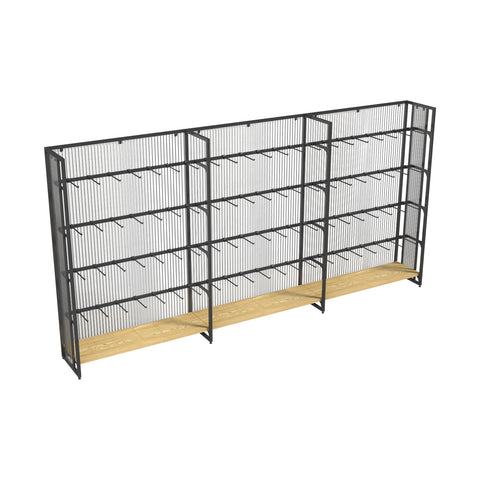 GUHUI-Single-Sided-Gondola-Rack-with-Black-Square-Tube-Hooks-3-Bay-302cm_1