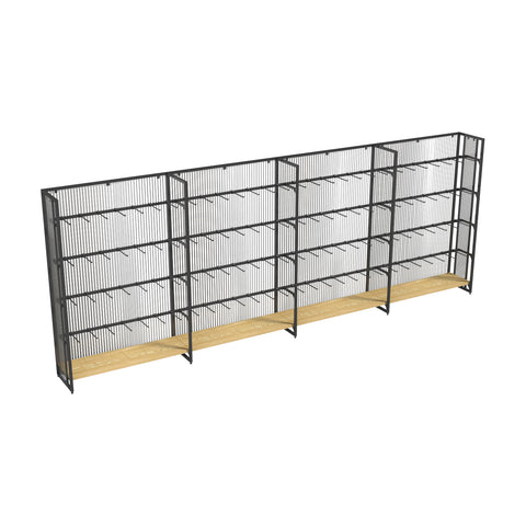 GUHUI-Single-Sided-Gondola-Rack-with-Black-Square-Tube-Hooks-4-Bay-402cm_1