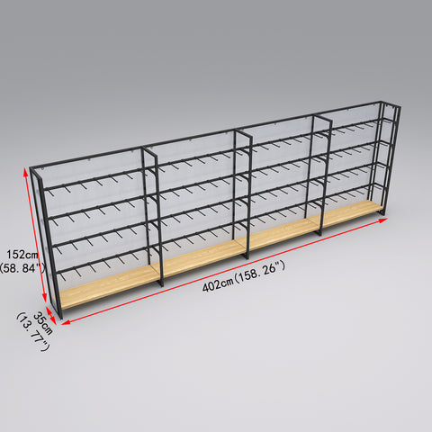 GUHUI-Single-Sided-Gondola-Rack-with-Black-Square-Tube-Hooks-4-Bay-402cm_2