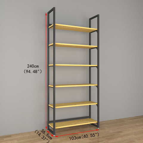 GUHUI-Single-Sided-Gondola-Wall-Shelving-with-Wood-Grain-Shelves-and-Steel-Frame-503cm_1
